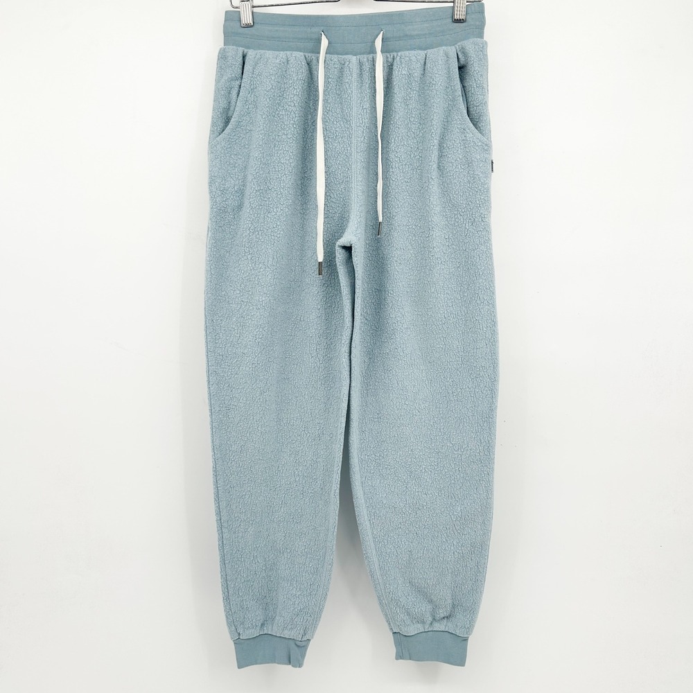 Feat Womens Cozy Lounge BlanketBlend Sherpa Fleece Jogger Pants Size M Burr Blue